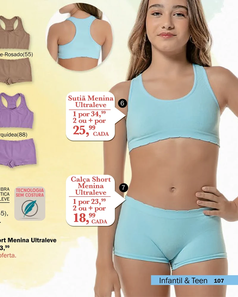 Calça Short Menina Ultraleve
