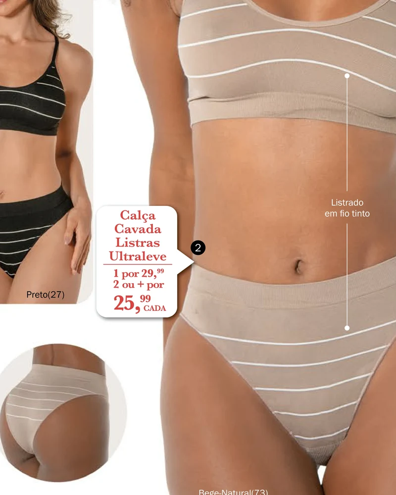 Calça Cavada Listras Ultraleve