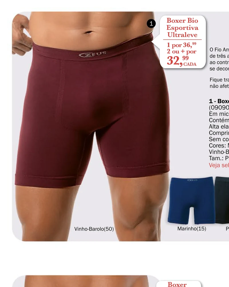 Boxer Bio Esportiva Ultraleve
