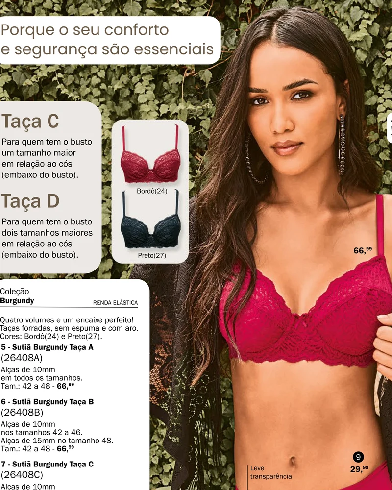 Sutiã Burgundy Taça A
