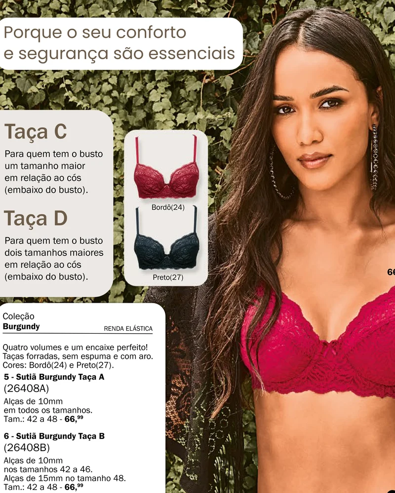 Sutiã Burgundy Taça B